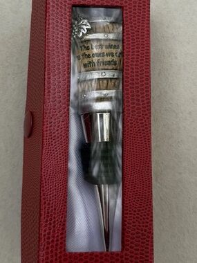 Wine Bottle Stopper with Barrel Design - Red